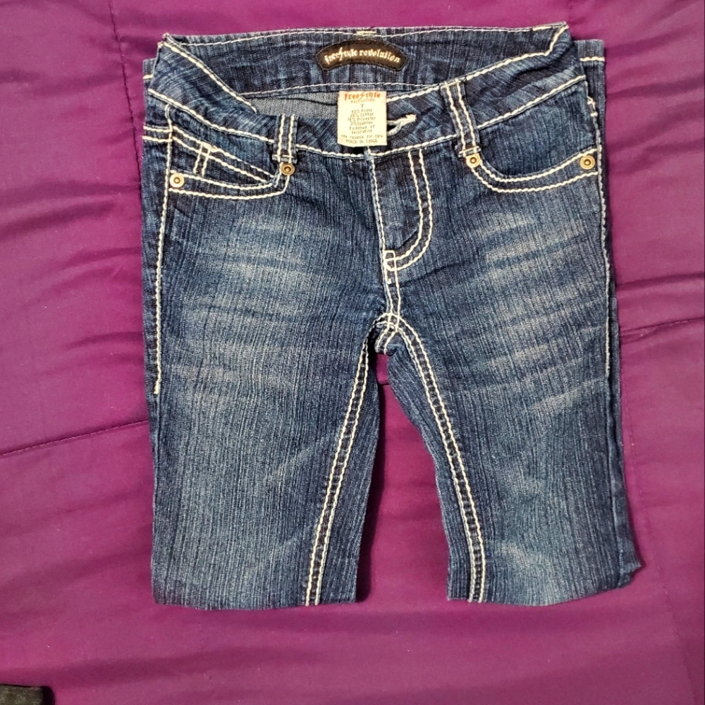 Girls sz 7 Freestyle Revolution Skinny Jeans